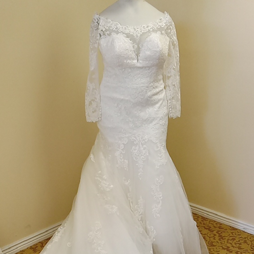 Mori Lee Size 18 White Wedding Dress